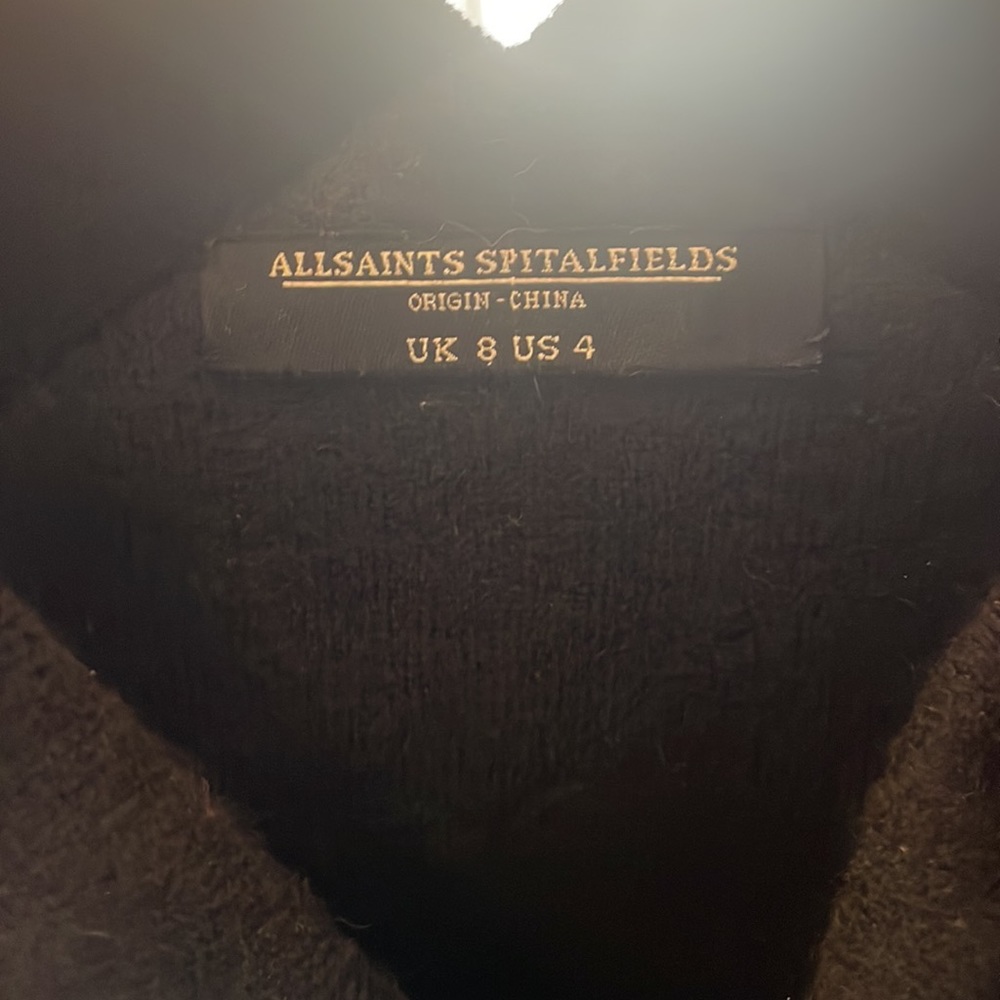 All Saints black wool cowl neck dress size 4 - Picture 3 of 3